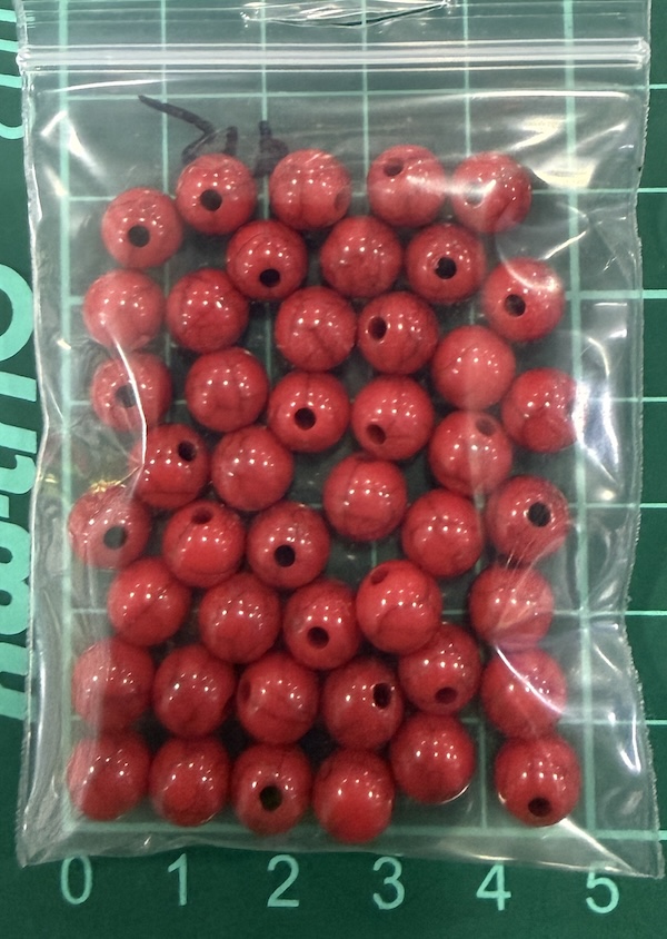 Bead 8mm Dr Red